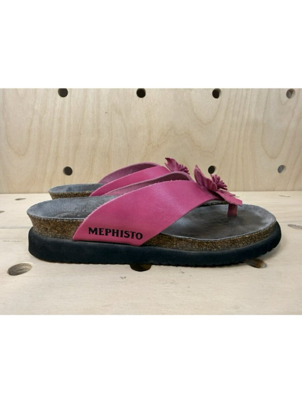 Mephisto Violette Womens Pink Flower Leather Flip Flop Thong Sandal EU 38 US 7.5 - Picture 2 of 12